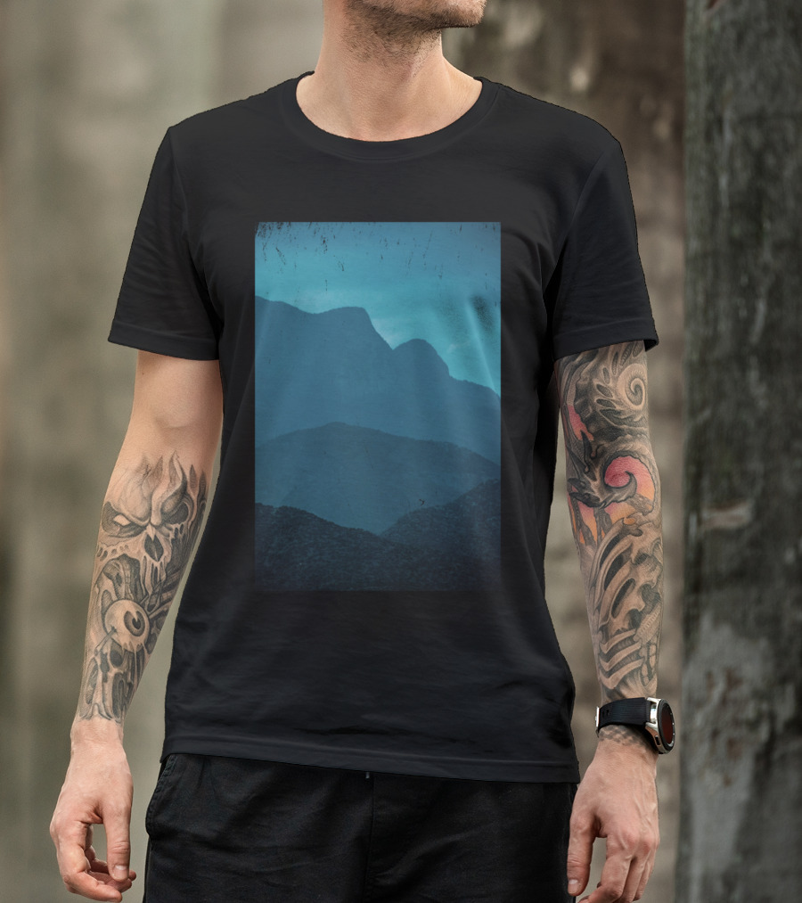 Blue Mountain Scenic View Layers T-Shirt