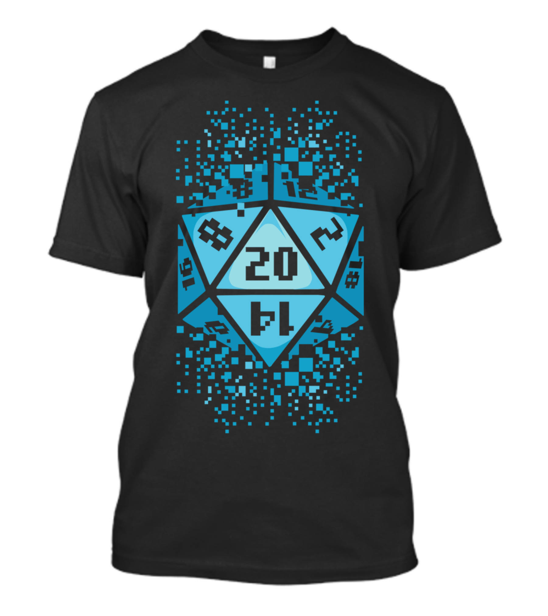 Digi Diced 20-Sided Pixelated Dice T-Shirt