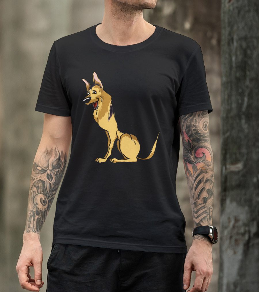 Cool German Shepherds Cartoon Style Iconic Look T-Shirt