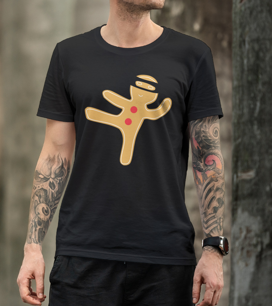 Ninjabread Man Cookie Ninja Kick T-Shirt