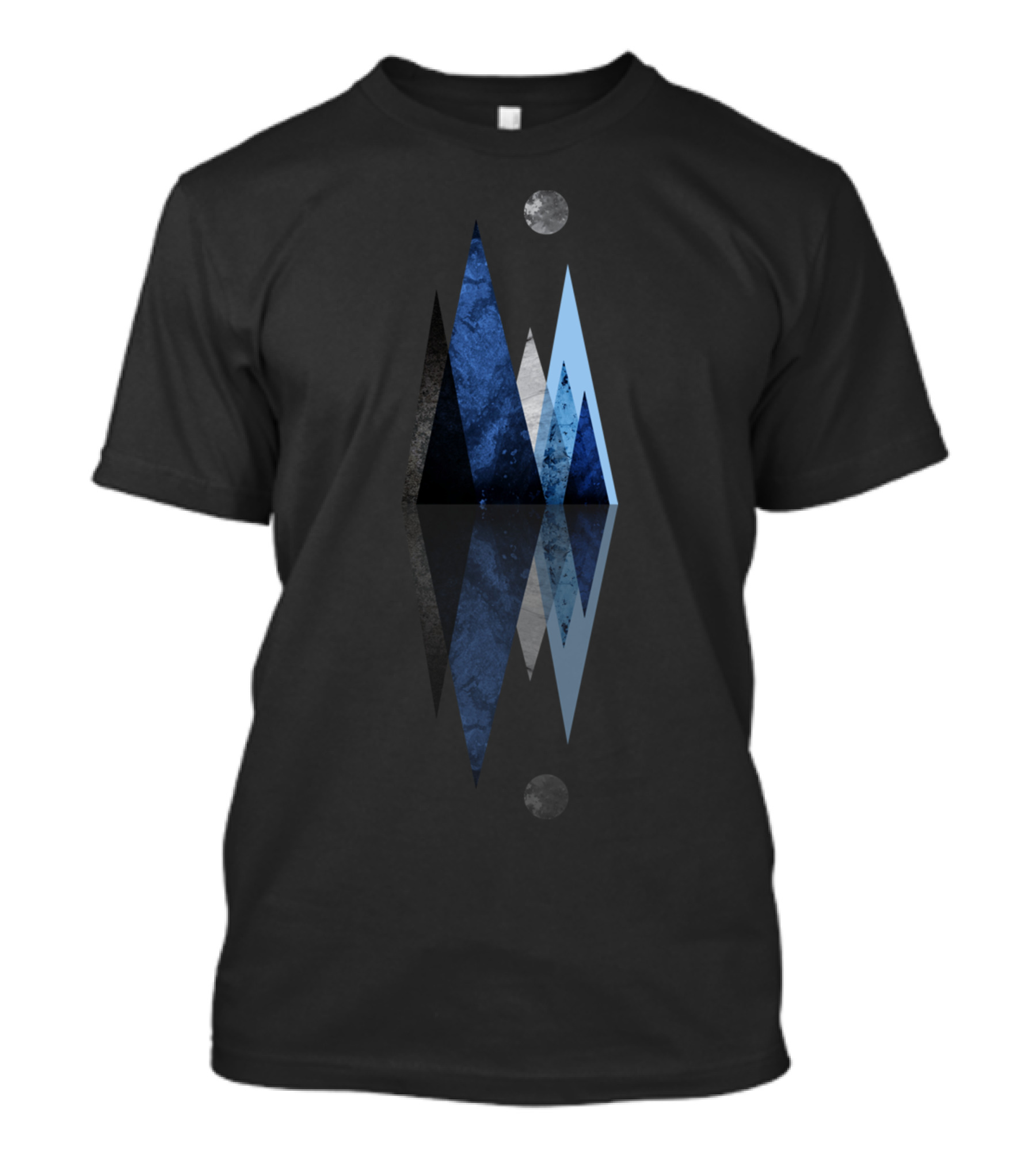 Blue Mountains Reflection With Moonlit Peaks And Water Mirror T-Shirt