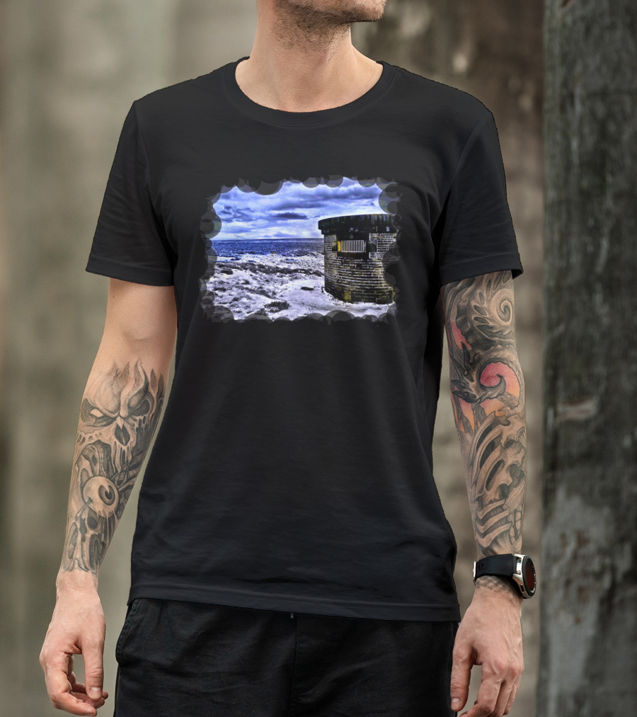 A Winter Wishing Well Coastal Fortress Snowy Landscape T-Shirt