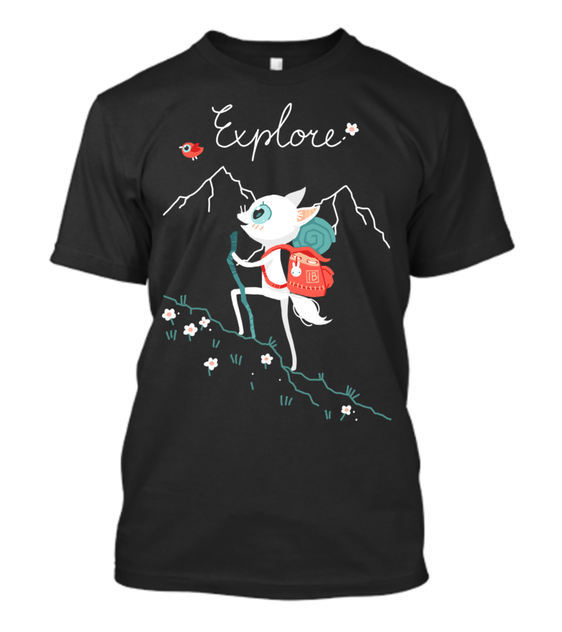 Explore Cute Cat Backpacking In The Mountains T-Shirt