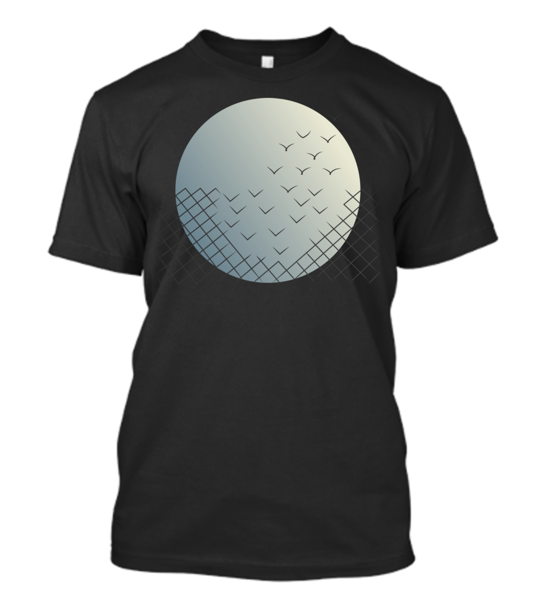 Magical Escape Moon With Birds And Geometric T-Shirt