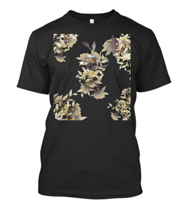 Vintage Floral Leafy Blooms Pattern Canvas T-Shirt
