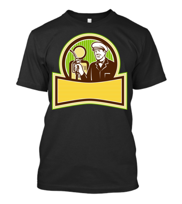 Vintage Gas Attendant Retro Fuel Pumping Icon Classic Station Badge T-Shirt