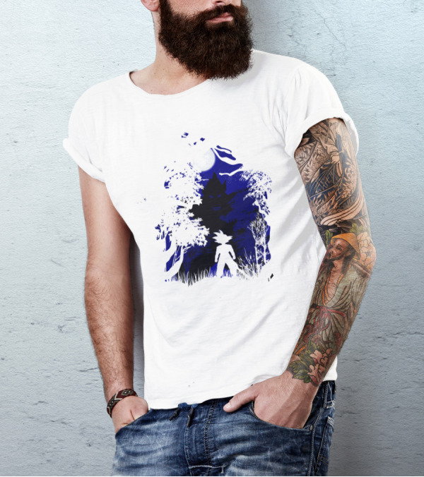 BATTLE IN THE NIGHT UNDER FULL MOON WITH DARK FOREST T-Shirt