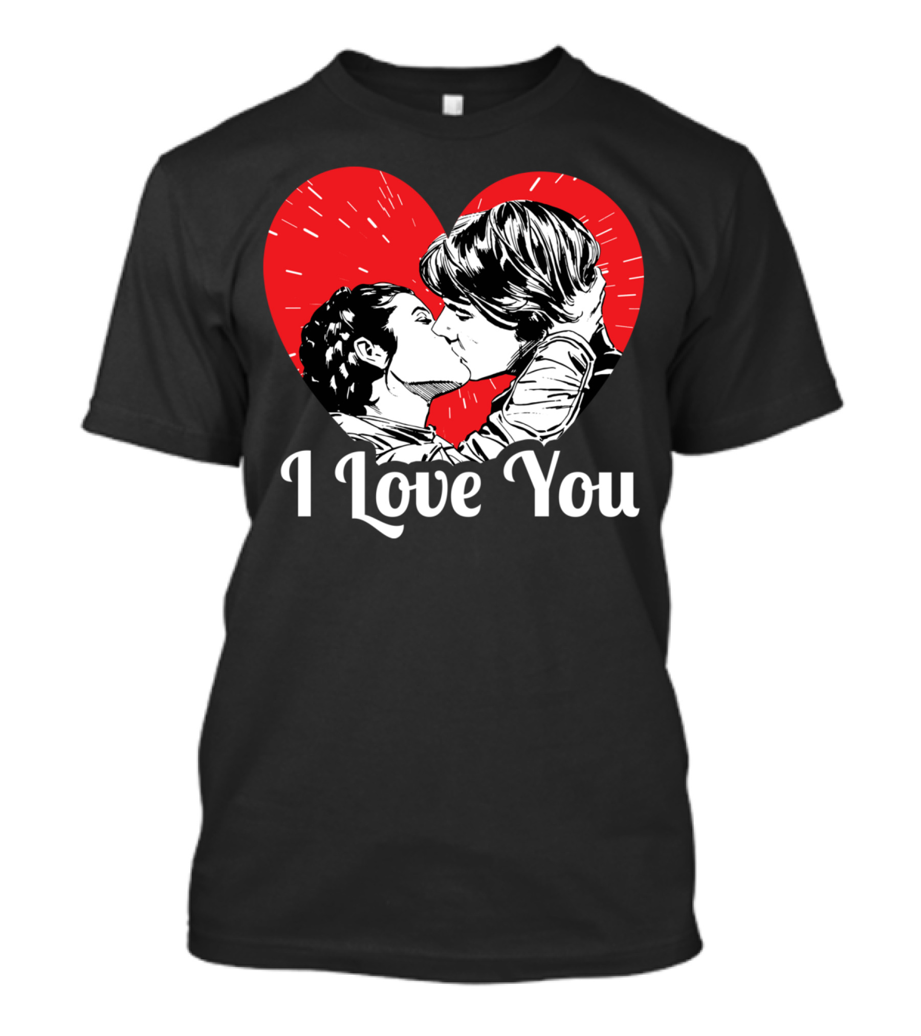Rebel Love I Love You Heart Kiss T-Shirt