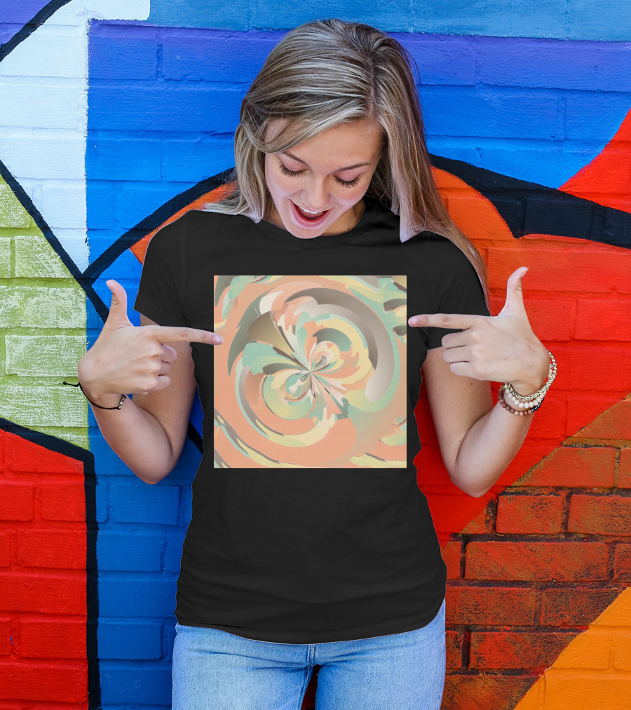 Digital Watercolor Swirl In Pastel Hues T-Shirt