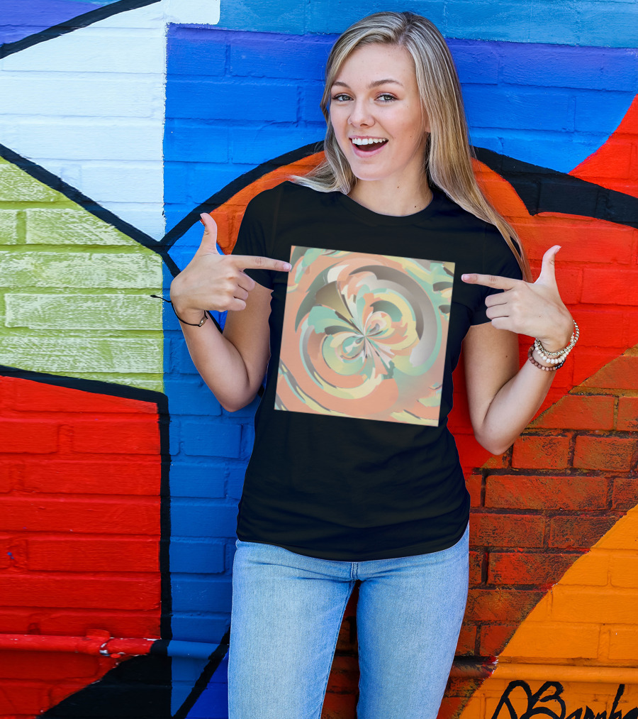 Digital Watercolor Swirl In Pastel Hues T-Shirt