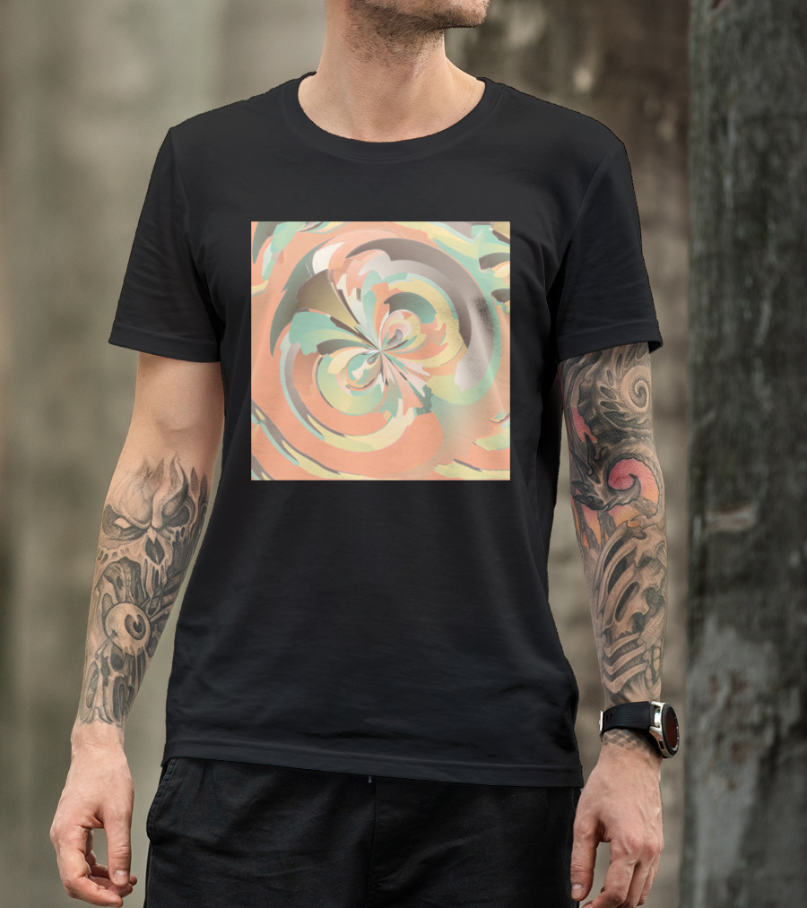 Digital Watercolor Swirl In Pastel Hues T-Shirt