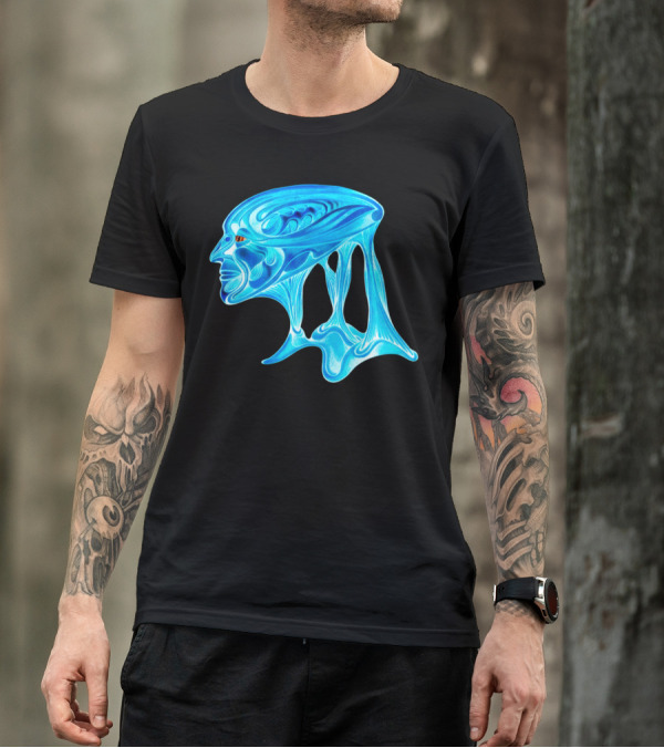 Digital Nomad Blue Engine Visage Transformation T-Shirt