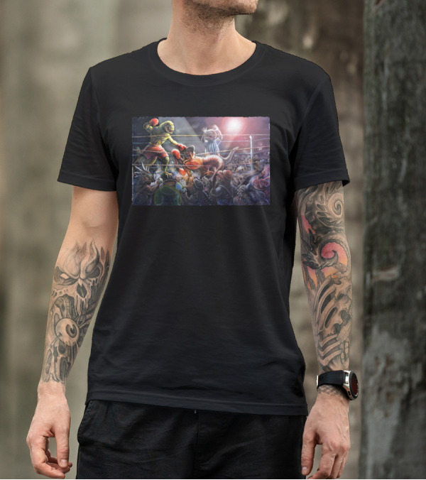 Battle Of The Ages Dinosaur Boxing Match Spectacle T-Shirt