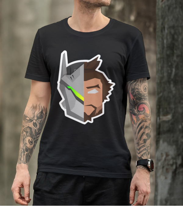 Battle Of The Samurai Brothers Overwatch Genji And Hanzo Fusion T-Shirt