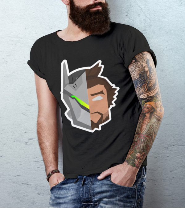 Battle Of The Samurai Brothers Overwatch Genji And Hanzo Fusion T-Shirt