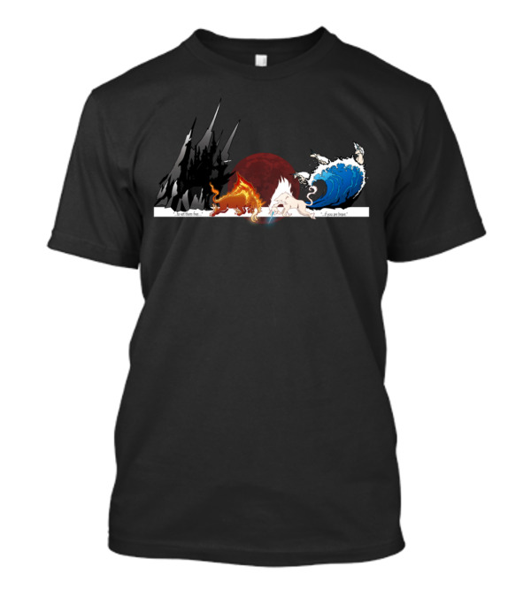 Avatar Elements Battle The Red Bull Fire Earth Water Air Cycle We Set Them Free If You Are Brave T-Shirt