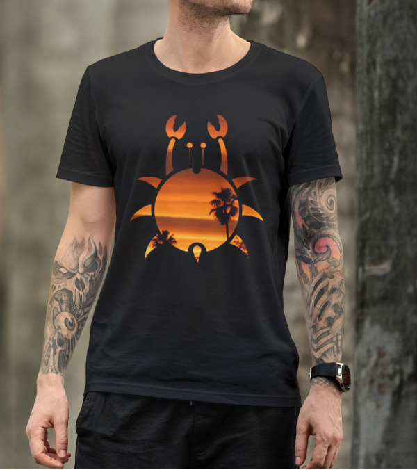 CALI CRAB Sunset Silhouette Palms T-Shirt