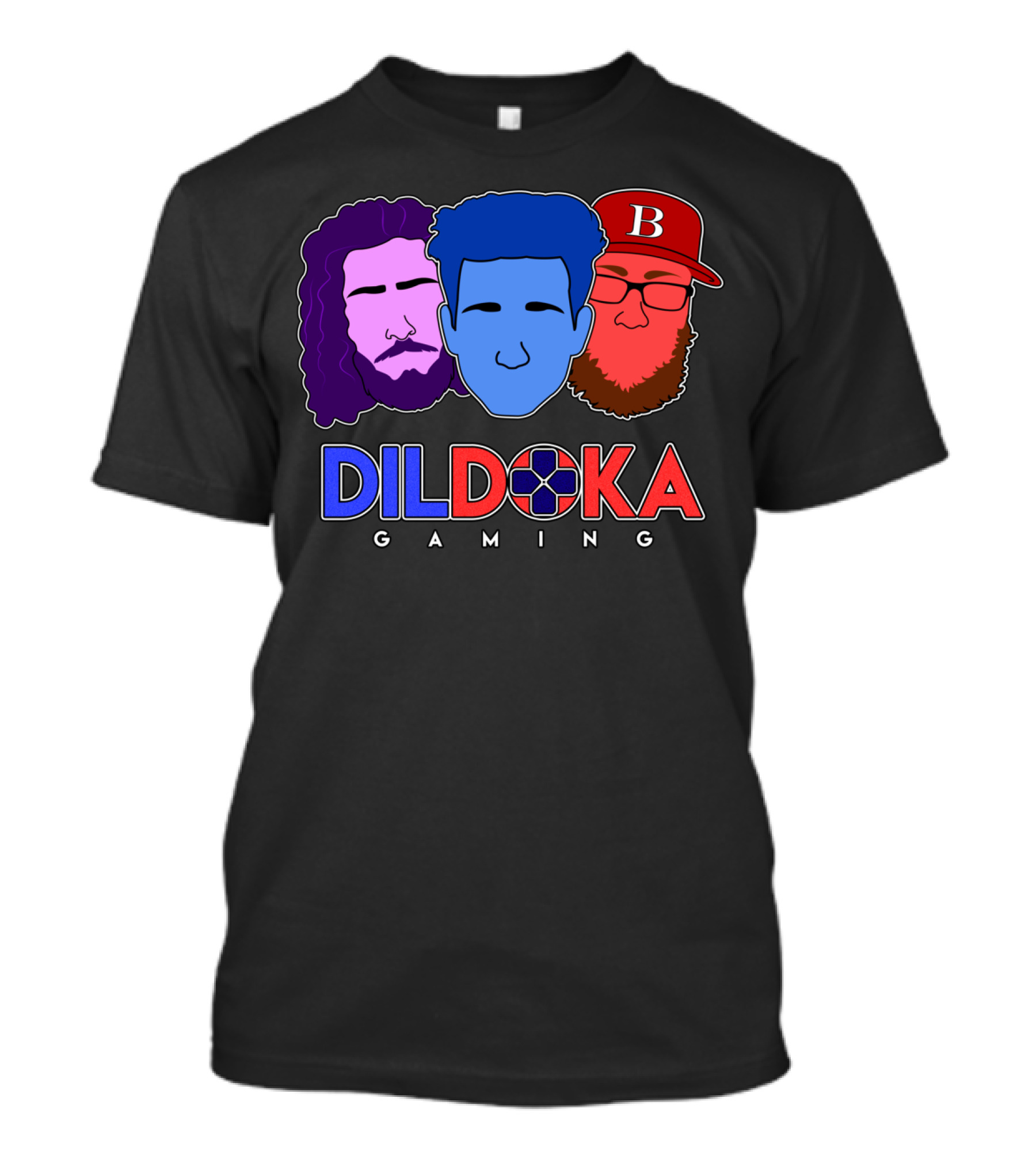 DilDoka Gaming Three Colorful Faces Iconic T-Shirt
