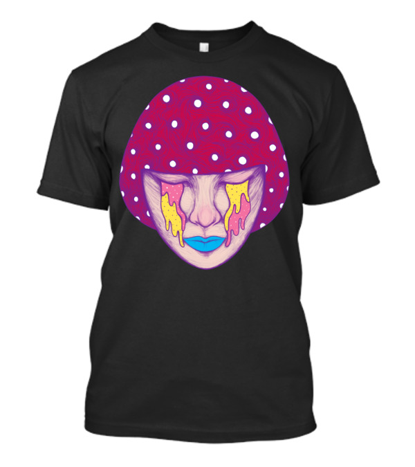 Sweet Sadness Polka Dot Mushroom Teardrop Face T-Shirt