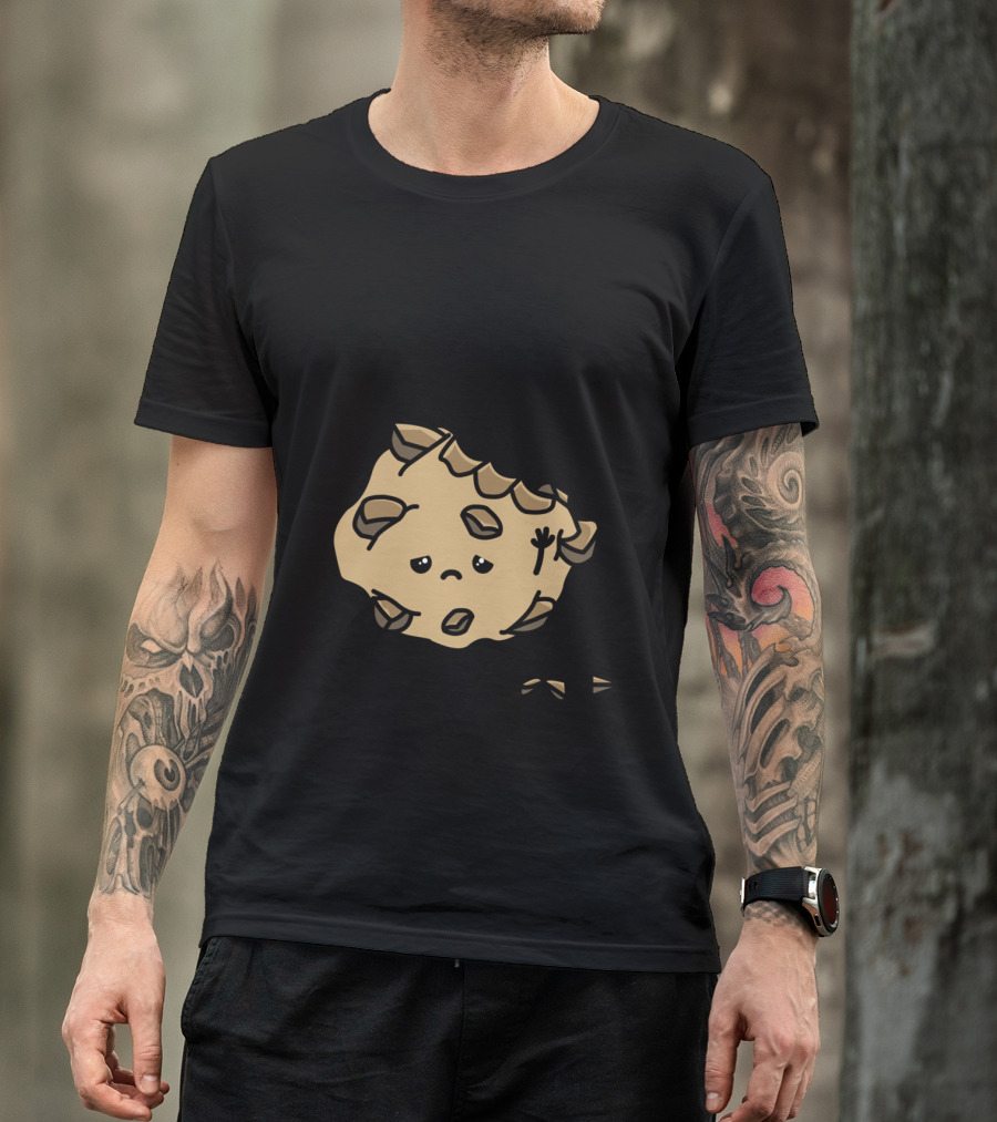 FOOD Cookies Cartoon Character Sad Emotion T-Shirt