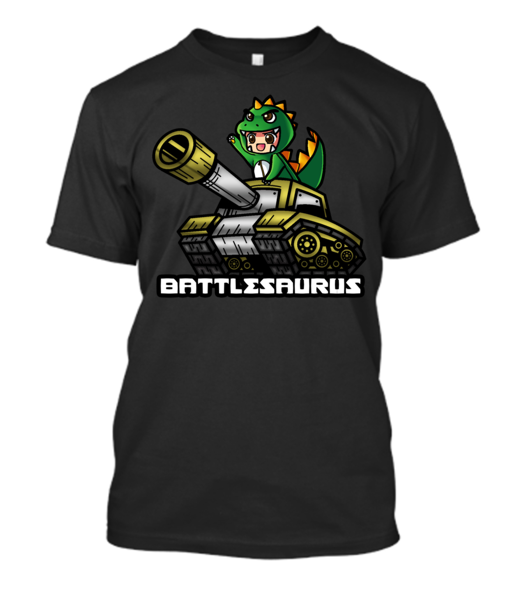 BATTLESAURUS Dinosaurs Riding Tank T-Shirt