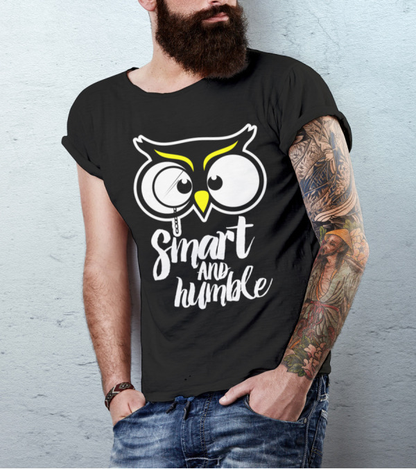 Smart And Humble Owl With Monocle T-Shirt