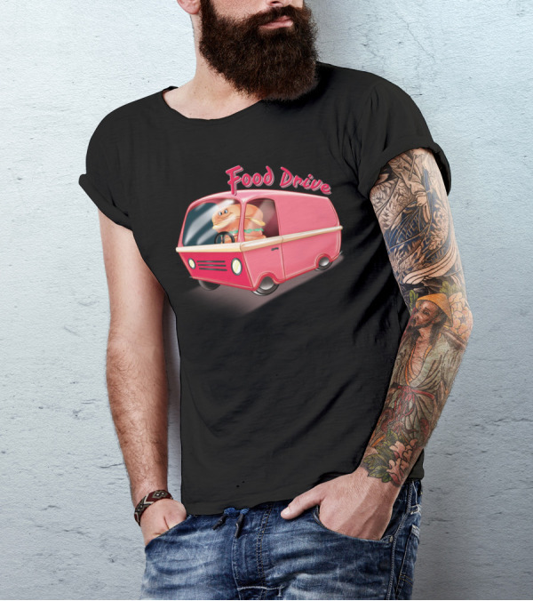 Food Drive Hamburger Van Punny T-Shirt