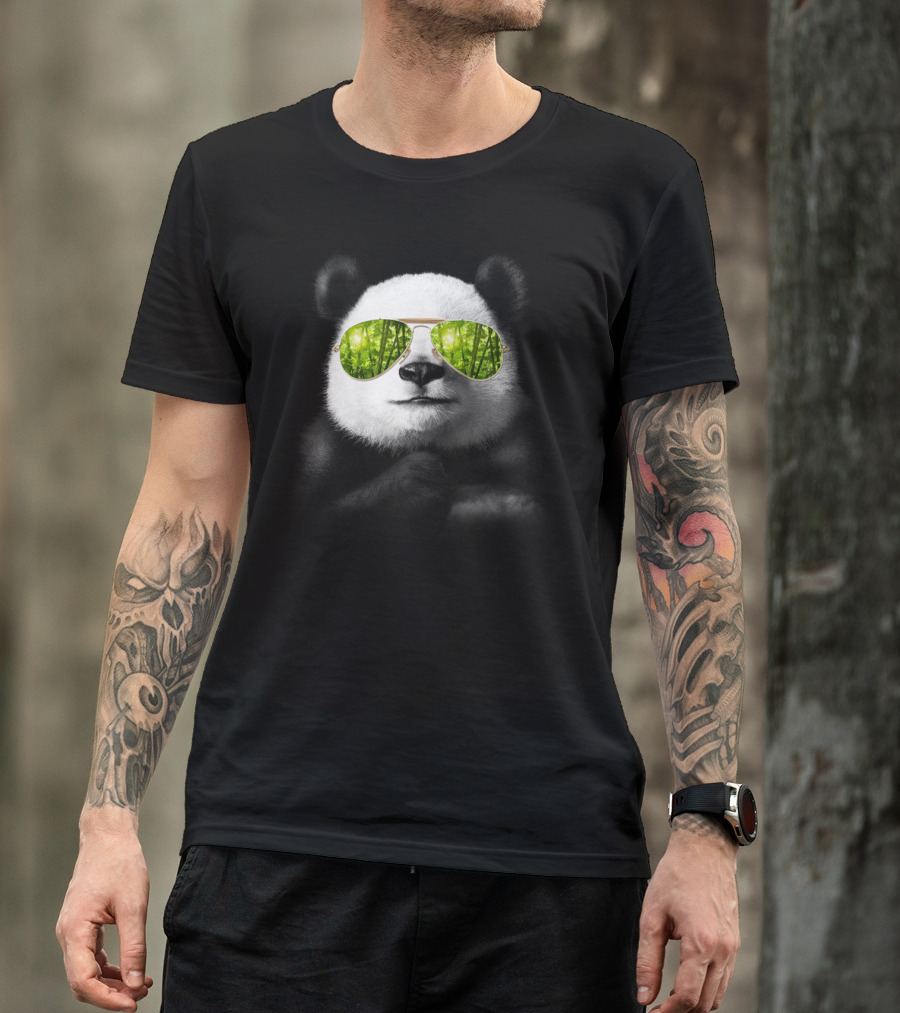 Cool Panda Jun Salaza Sunglasses Jungle Reflection T-Shirt