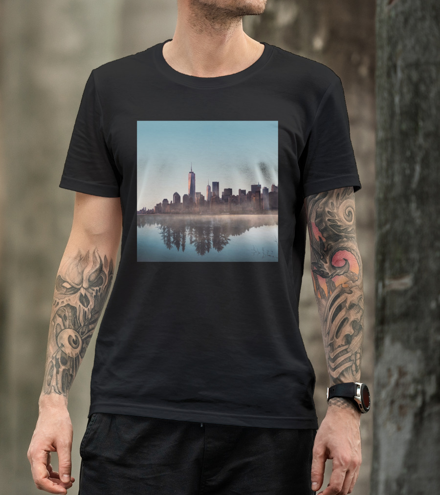 Extinction City Skyline Reflection With Forest T-Shirt