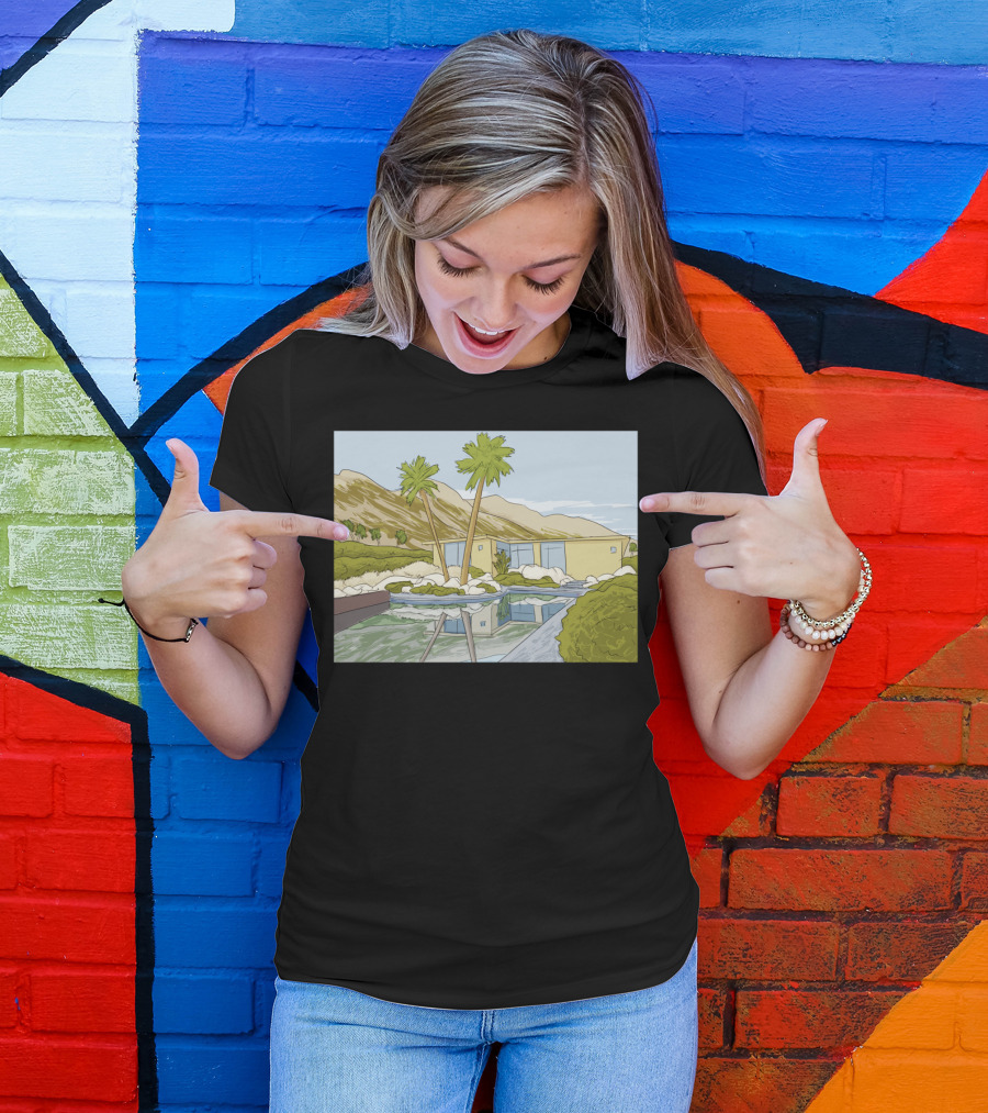 California Dreaming Oasis Palm Springs Architecture Retro Landscape T-Shirt
