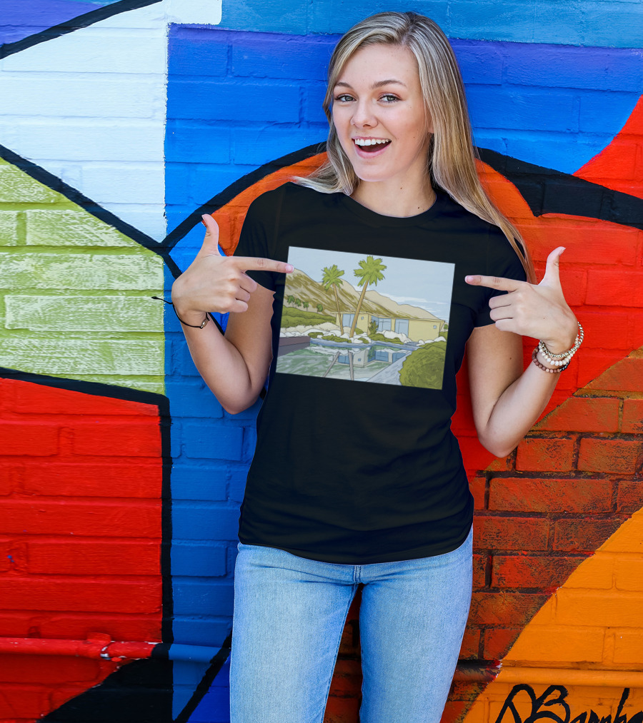 California Dreaming Oasis Palm Springs Architecture Retro Landscape T-Shirt