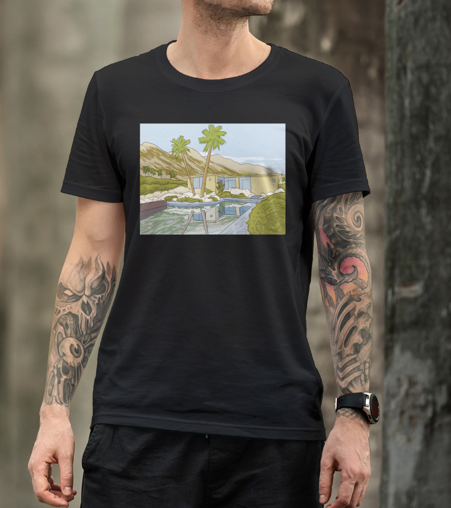 California Dreaming Oasis Palm Springs Architecture Retro Landscape T-Shirt