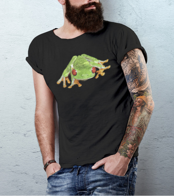 Red Eyed Tree Frog Bright Green And Orange Details T-Shirt