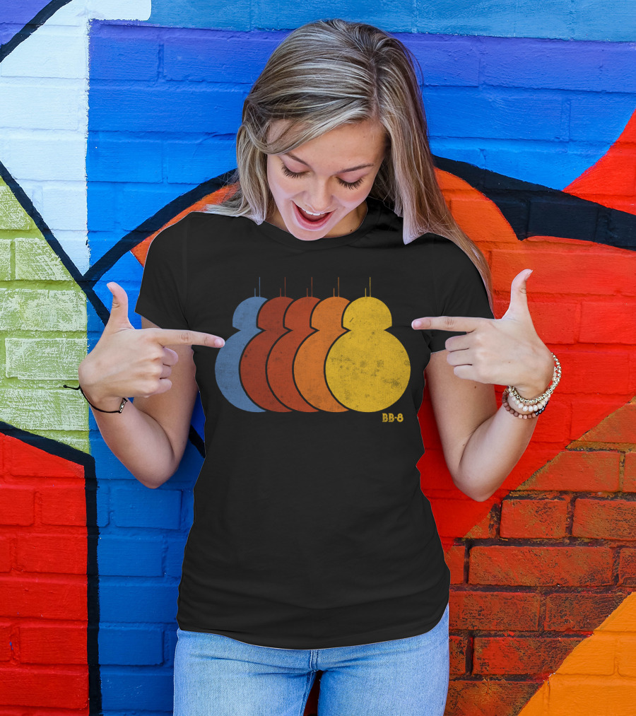 BB-8 Rainbow Droid Silhouette Sequence T-Shirt