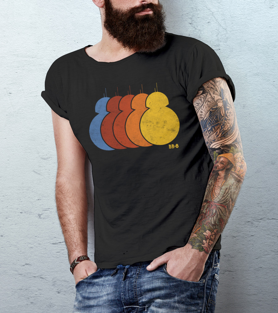 BB-8 Rainbow Droid Silhouette Sequence T-Shirt