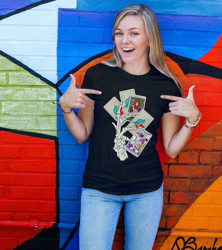 The Fool The Magician Tarot Cards Skeleton Hand Make Your Own Luck T-Shirt
