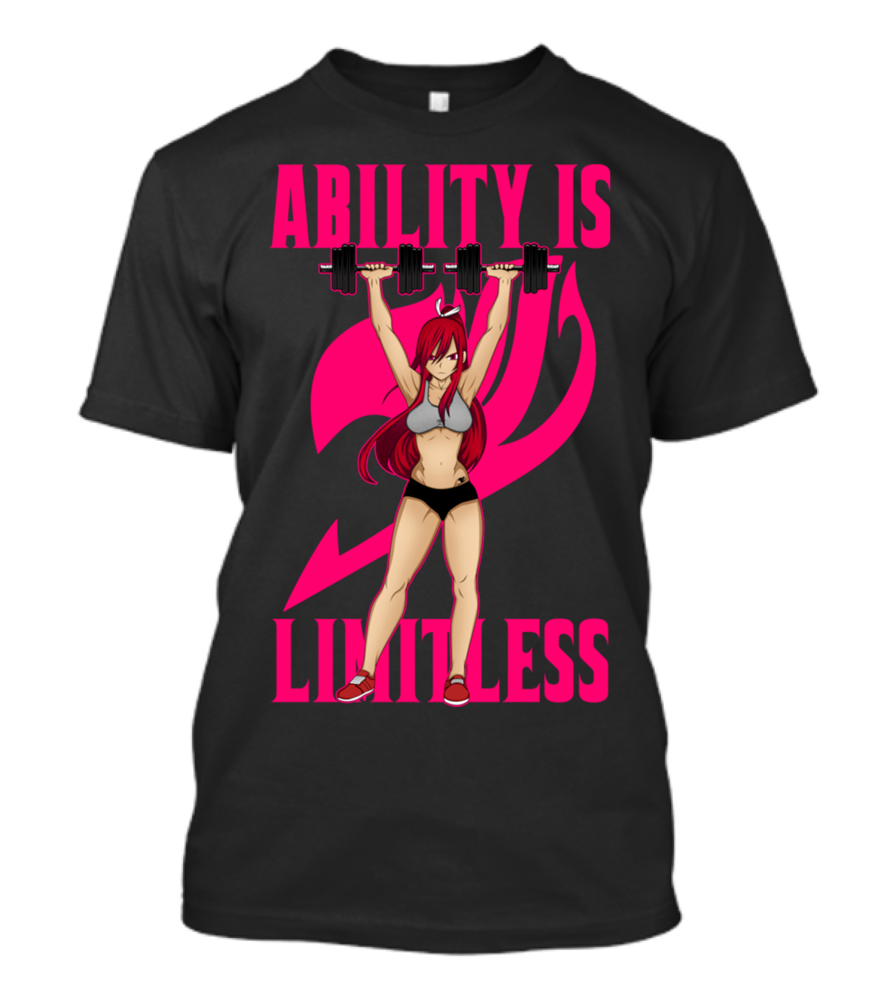 Ability Is Limitless Fairy Tail Fitness Anime Lifting Girl T-Shirt