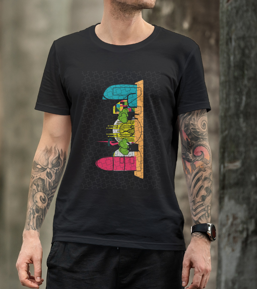 BCN Barcelona Skyline Colorful Abstract Architecture T-Shirt