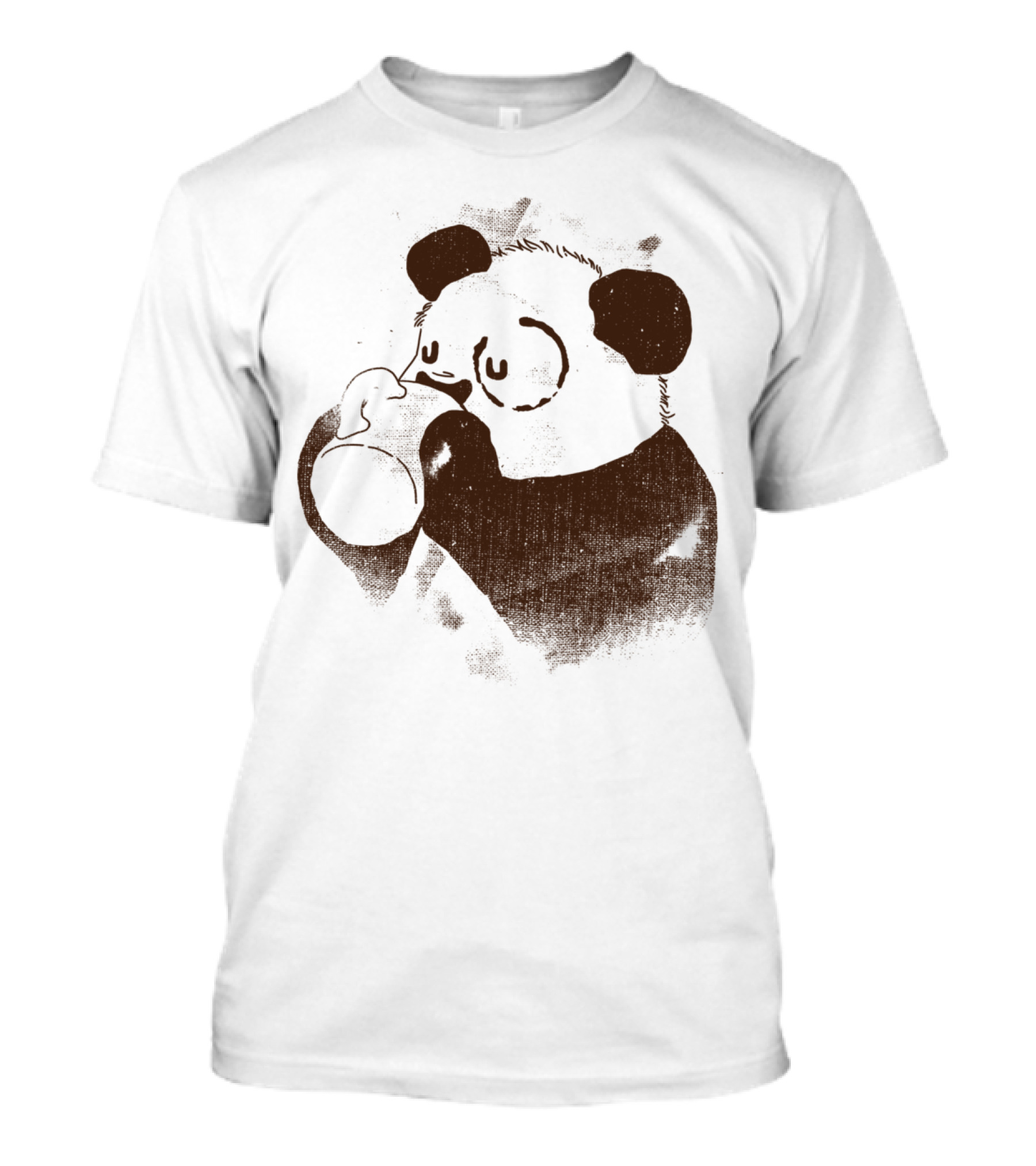 Eye Circle Sleepy Panda With Coffee T-Shirt