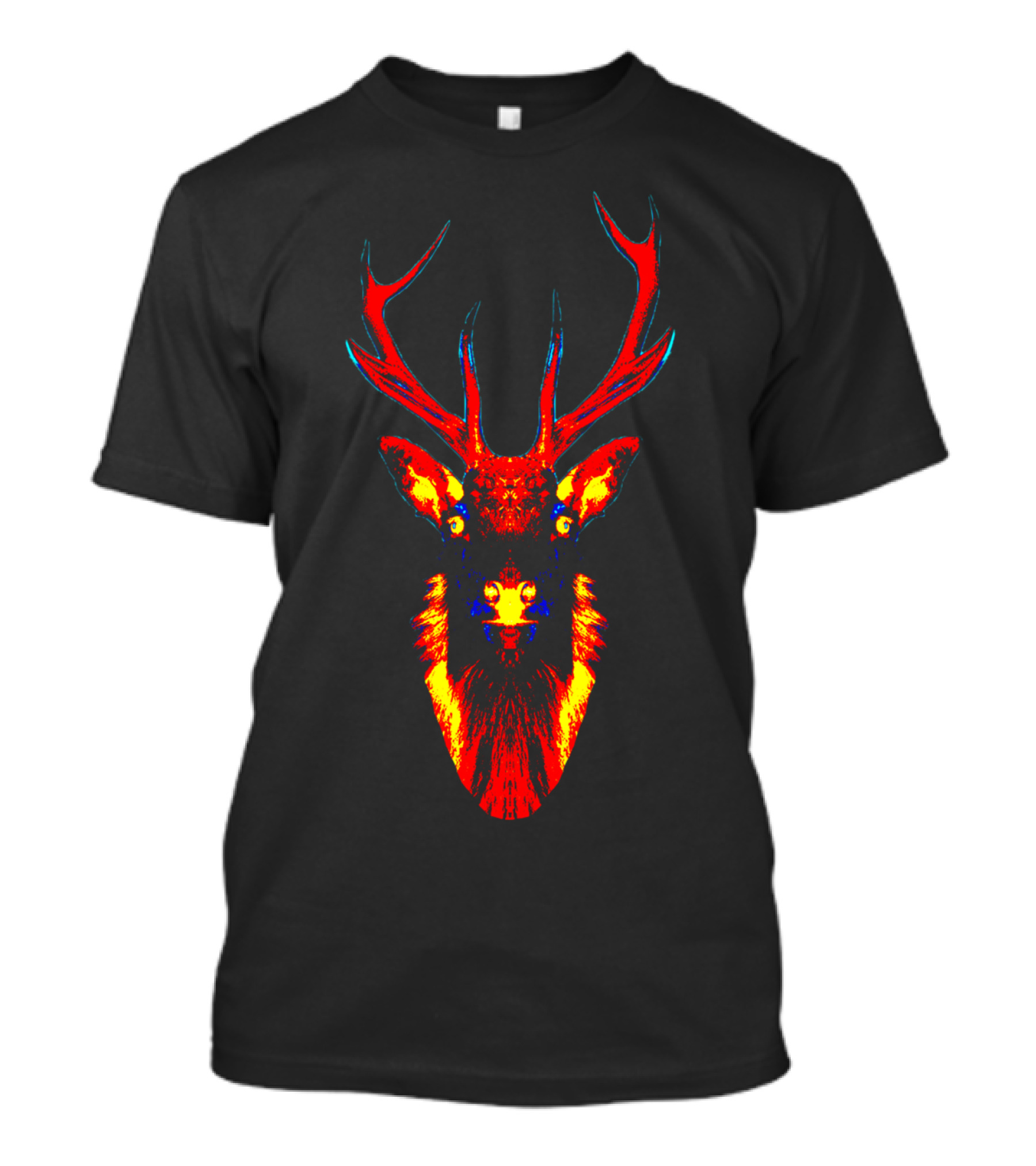 Eye Contact Stag Psychedelic Neon T-Shirt