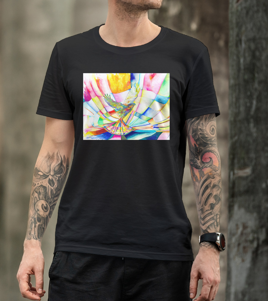Colorful Hawk In Abstract Kaleidoscope T-Shirt