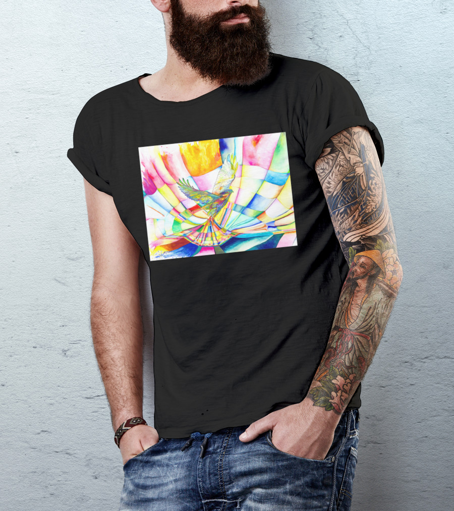 Colorful Hawk In Abstract Kaleidoscope T-Shirt