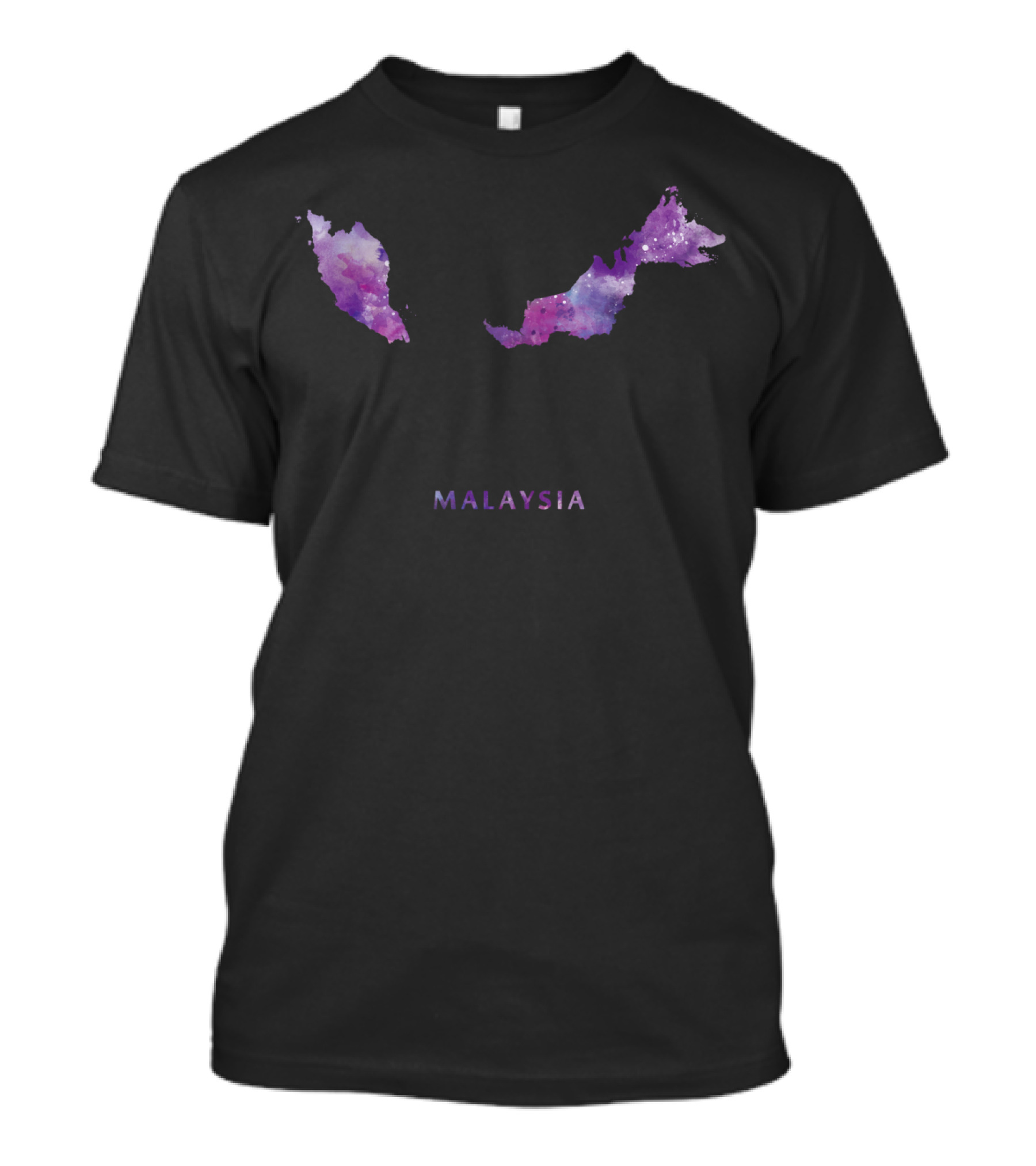Malaysia Map Purple Galaxy T-Shirt