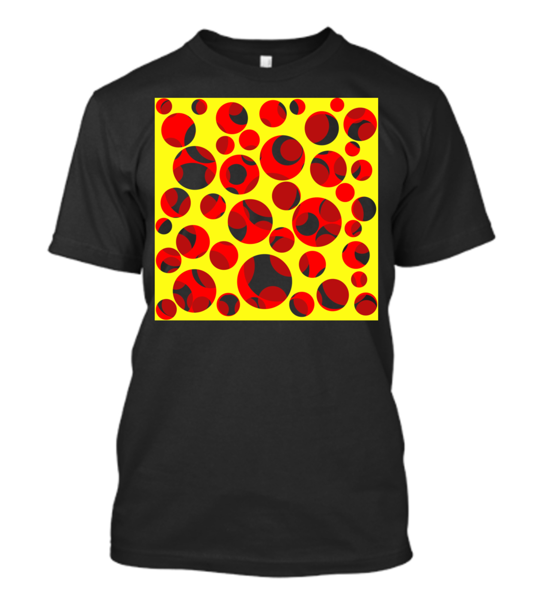 Swiss Cheese Red And Black Circular T-Shirt