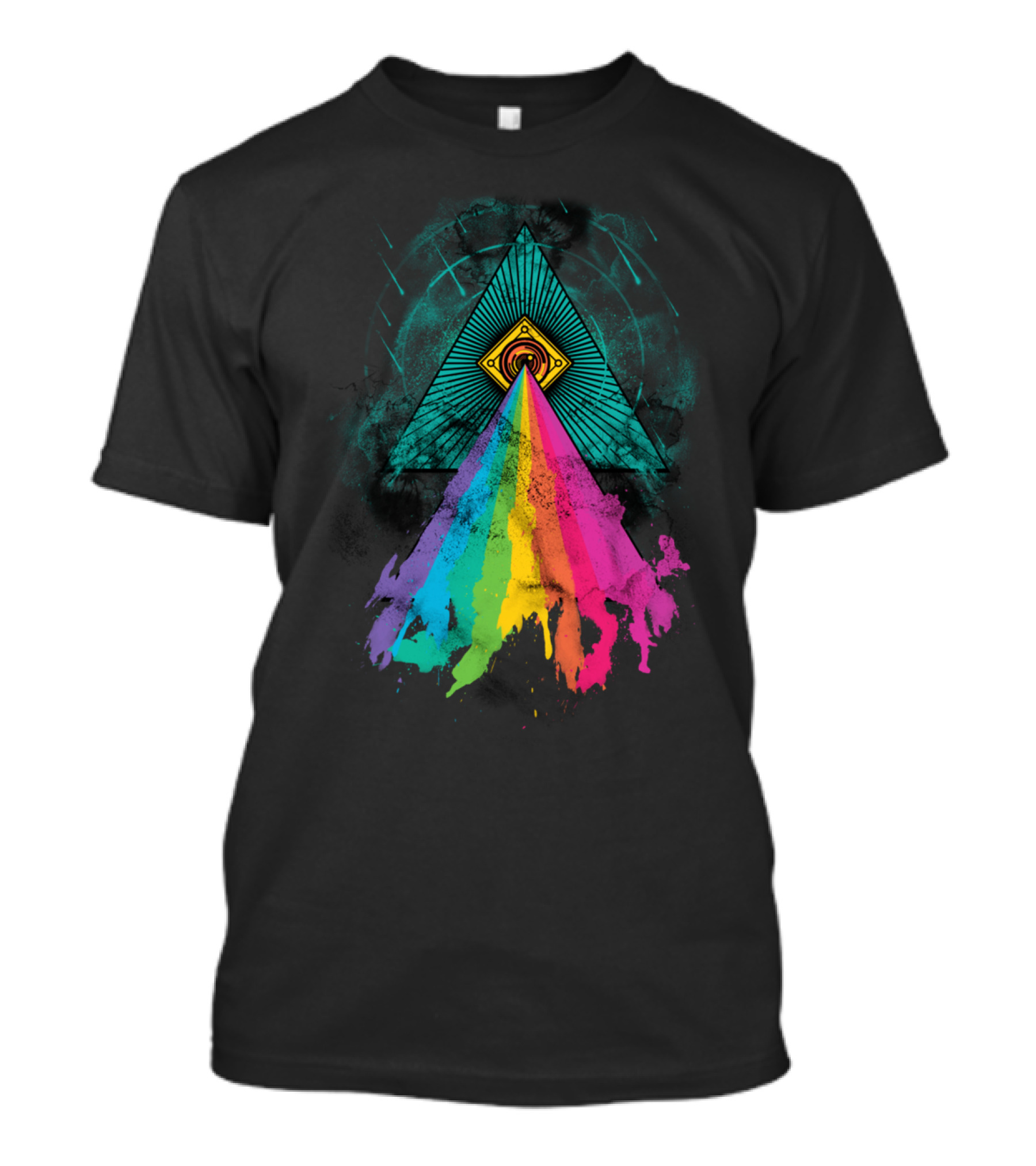 Eye Of Prism Rainbow Vision Triangle Burst T-Shirt