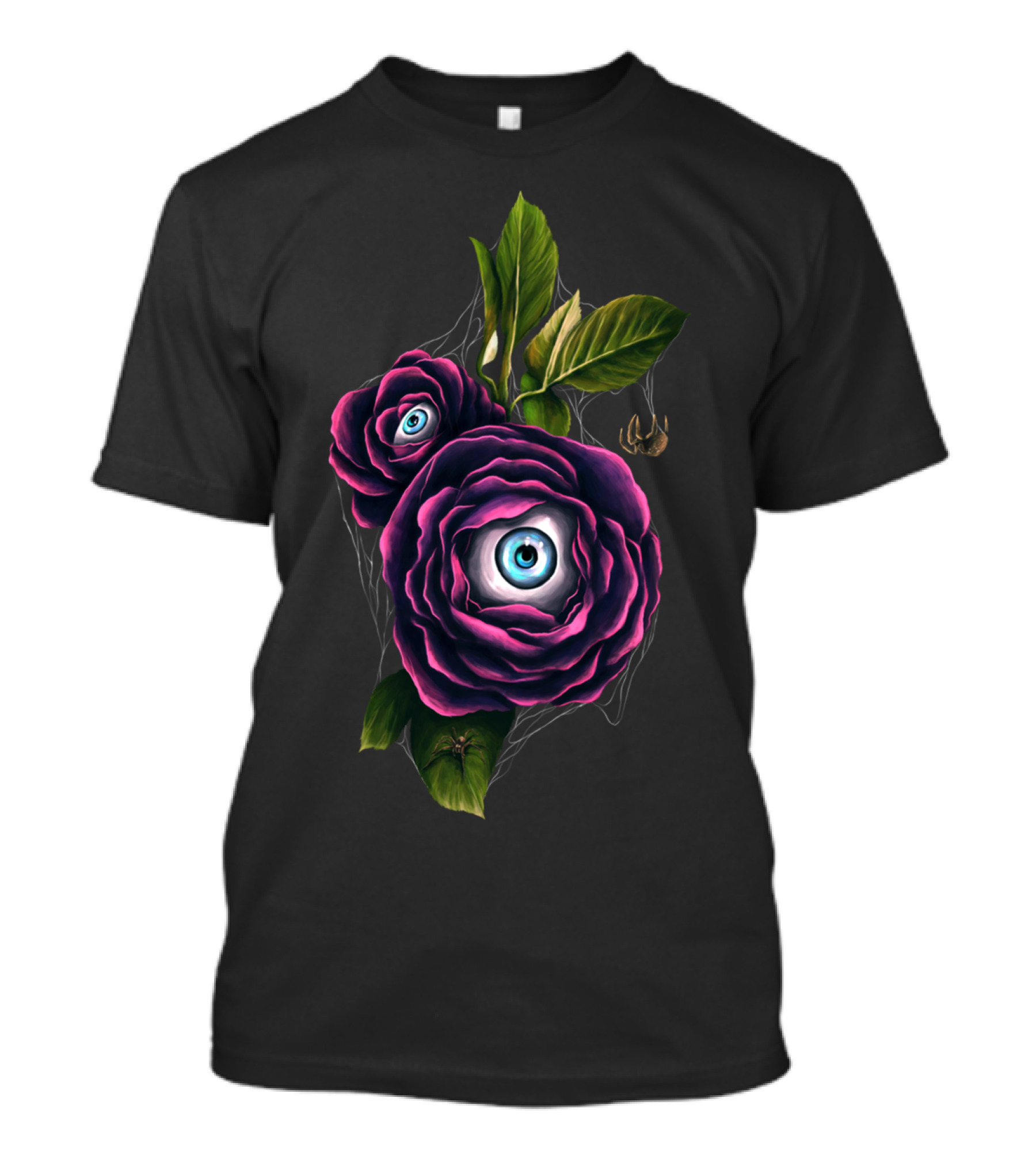 Eye Of The Beholder Roses With Spider And Leaves T-Shirt