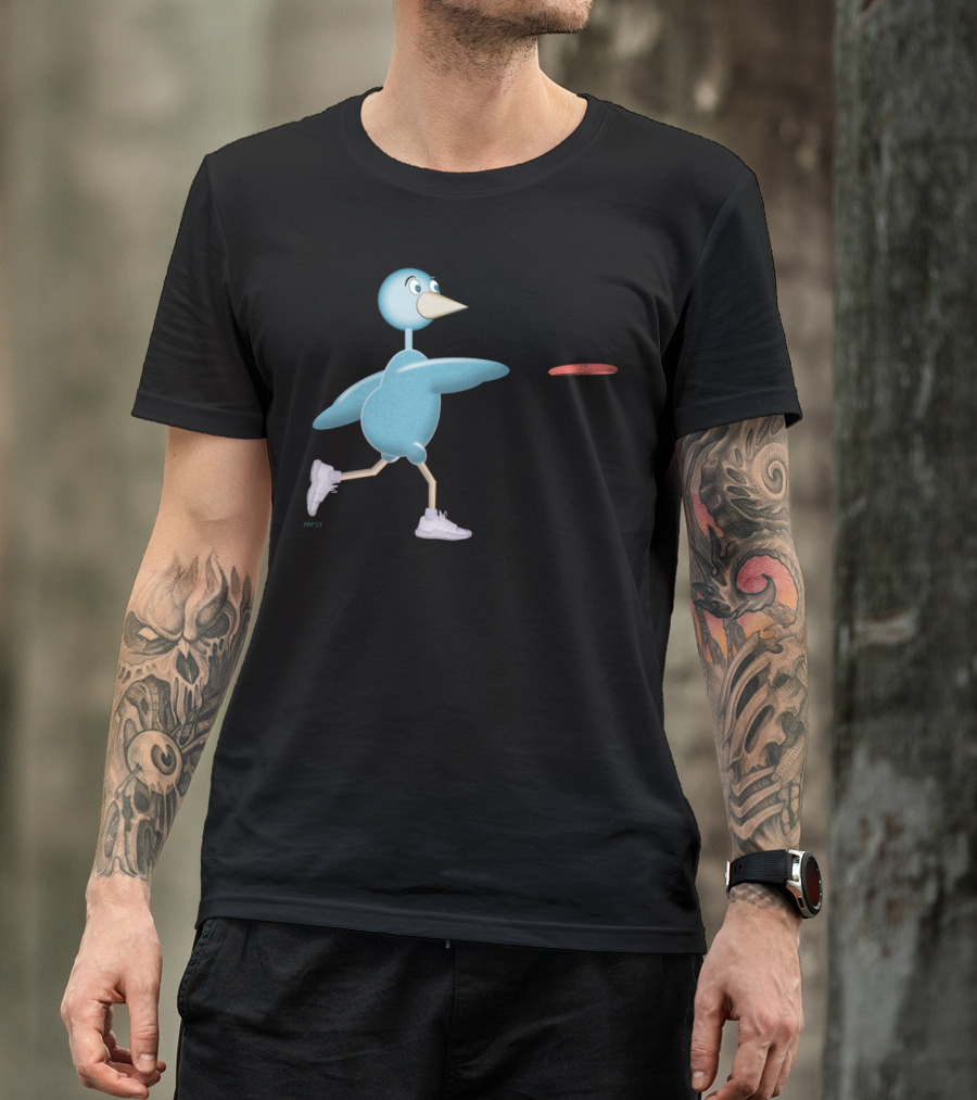Disc Golf Bird Throwing Disc In Sneakers T-Shirt