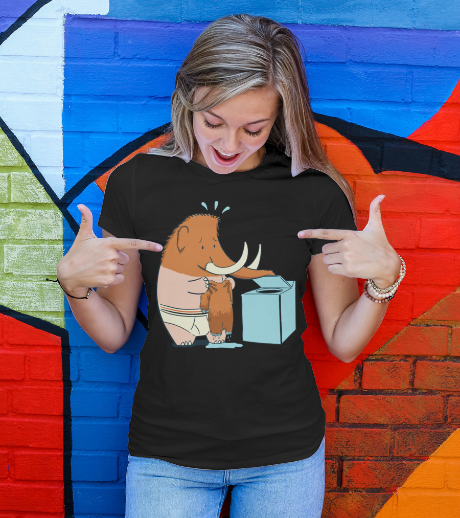 Mammoth Mistake Laundry Mishap In Underwear With Washing Machine T-Shirt
