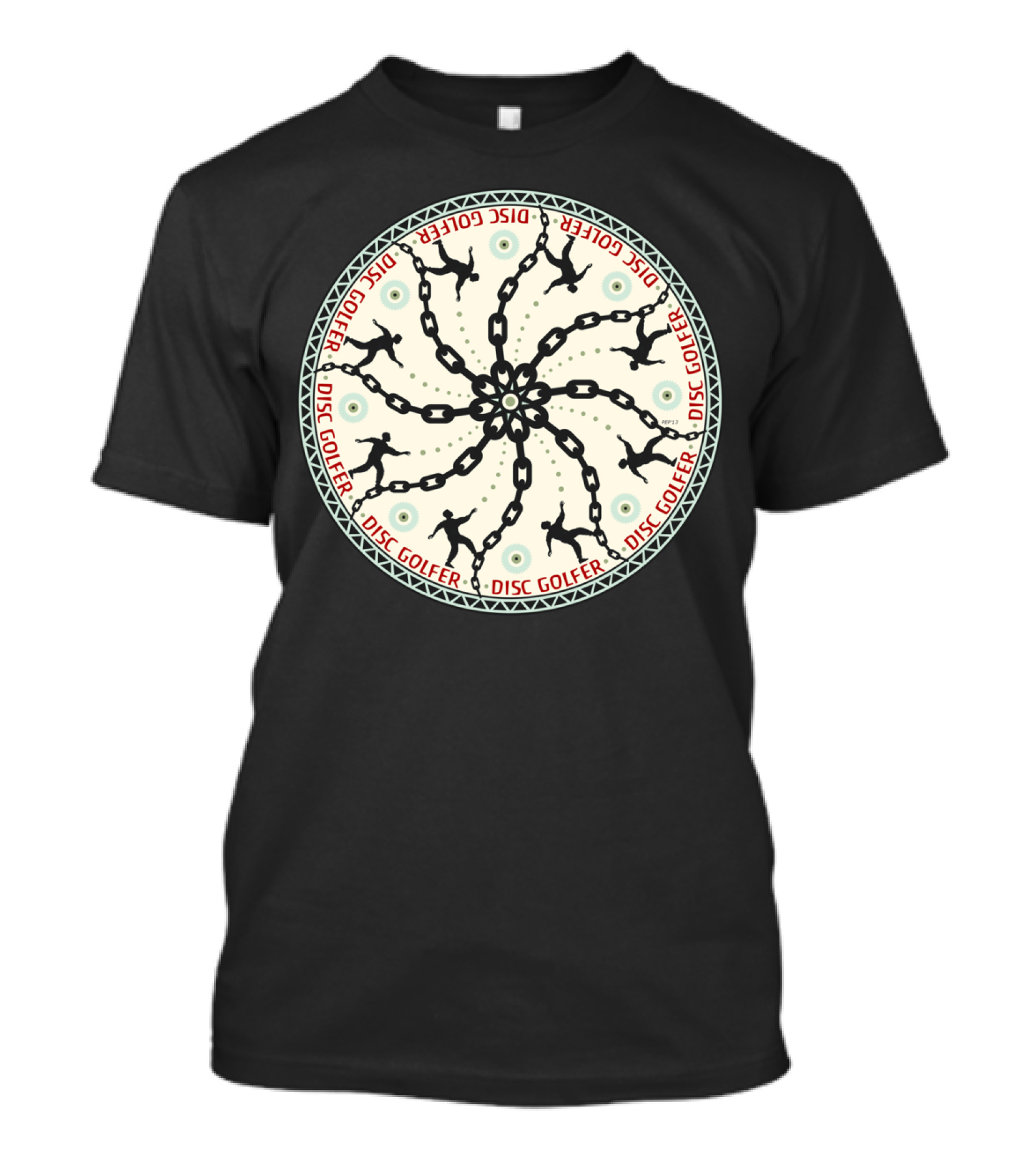 Disc Golfer Mandala Chain T-Shirt