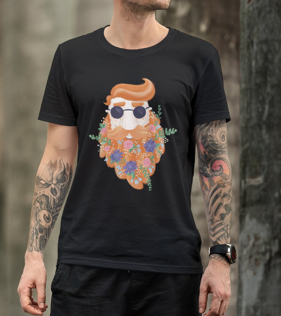 Redbeard Floral Sunglasses Beard T-Shirt